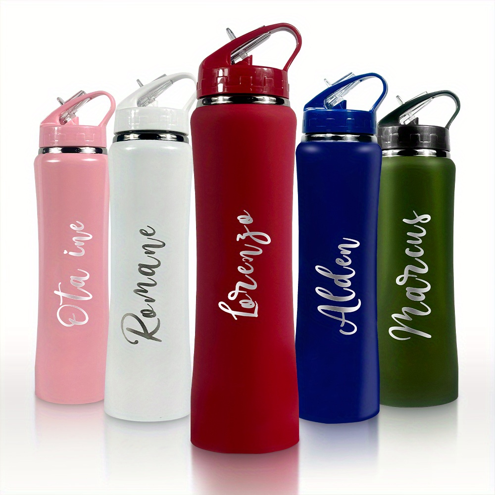 Sports Equipment With Names - Personalizowana butelka na wodę ze słomką