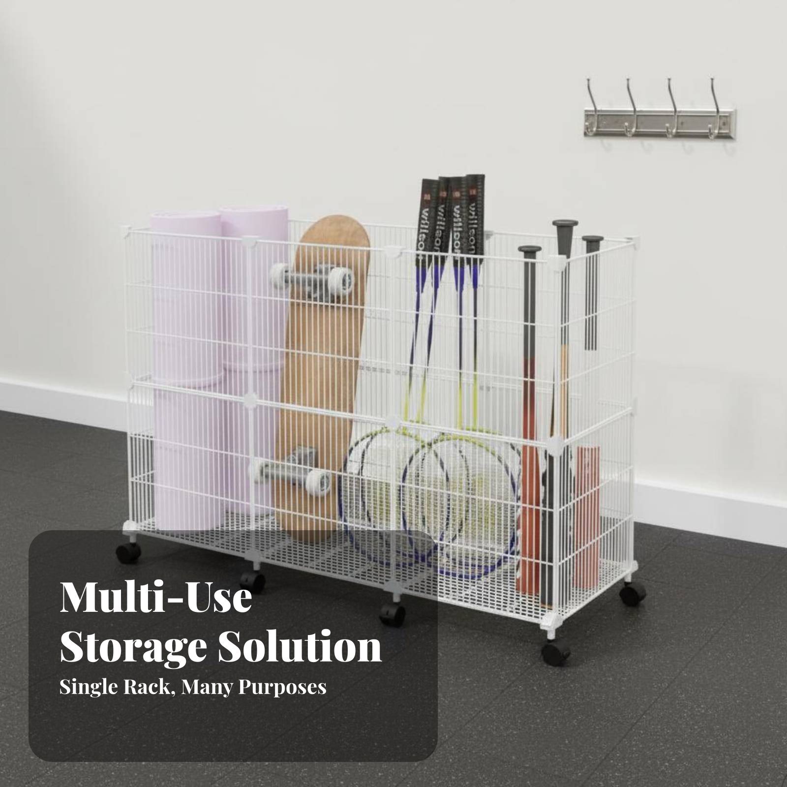 Sports Equipment Organizer Rack - Wózek do przechowywania sprzętu sportowego Wytrzymały