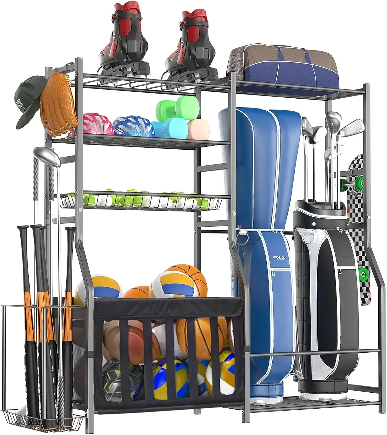 Sports Equipment Organizer Rack - Wytrzymały organizer do garażu na sprzęt